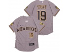 Nike Milwaukee Brewers #19 Robin Yount Grey Flexbase Jersey