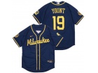 Nike Milwaukee Brewers #19 Robin Yount Blue Cool Base Jersey