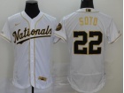 Nike Washington Nationals #22 Juan Soto White With Gold Name Flexbase Jersey