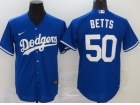 Nike Los Angeles Dodgers #50 Mookie Betts Blue Cool Base Jersey