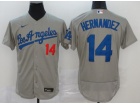 Nike Los Angeles Dodgers #14 Enrique Hernandez Grey Flexbase Jersey