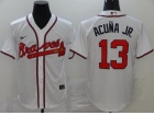 Nike Atlanta Braves #13 Ronald Acuna Jr.White Cool Base Jersey