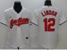 Nike Cleveland Indians #12 Francisco Lindor White Cool Base Jersey