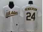 Nike Oakland Athletics #24 Rickey Henderson White Cool Base Jersey