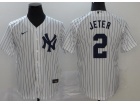 Nike New York Yankees #2 Derek Jeter White Cool Base Jersey