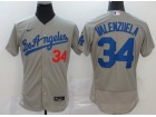 Nike Los Angeles Dodgers #34 Fernando Valenzuela Grey Flexbase Jerseys