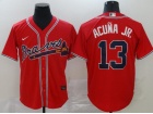 Nike Atlanta Braves #13 Ronald Acuna Jr.Red Cool Base Jersey