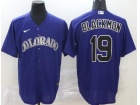 Nike Colorado Rockies #19 Charlie Blackmon Purple Cool Base Jersey