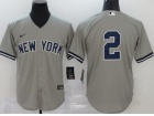 Nike New York Yankees #2 Derek Jeter Grey Cool Base Jersey