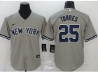 Nike New York Yankees #25 Gleyber Torres Grey Cool Base Jersey