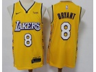 Nike Los Angeles Lakers #8 Kobe Bryant Yellow City Jersey