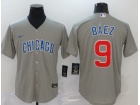 Nike Chicago Cubs #9 Javier Baez Grey Chicago Cool Base Jersey