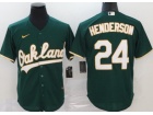 Nike Oakland Athletics #24 Rickey Henderson Green Cool Base Jersey