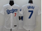 Nike Los Angeles Dodgers #7 Julio Urias White FlexBase Jerseys