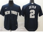 Nike New York Yankees #2 Derek Jeter Blue Cool Base Jersey