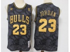 Chicago Bulls #23 Michael Jordan Black Golden Throwback Jersey