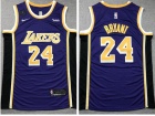 Nike Los Angeles Lakers #24 Kobe Bryant Purple with KB Patch Jersey