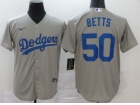 Nike Los Angeles Dodgers #50 Mookie Betts Grey Cool Base Jersey