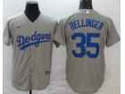 Nike Los Angeles Dodgers #35 Cody Bellinger Grey Cool Base Jersey