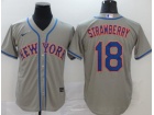 Nike New York Mets #18 Darryl Strawberry Grey Cool Base Jersey