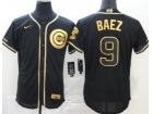 Nike Chicago Cubs #9 Javier Baez Black Gold Flexbase Jersey