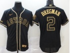 Nike Houston Astros #2 Alex Bregman Black Gold Flexbase Jersey