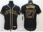 Nike Houston Astros #27 Jose Altuve Black Gold Flexbase Jersey