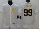 Nike New York Yankees #99 Aaron Judge White Gold Flexbase Jersey