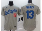 Nike Los Angeles Dodgers#13 Max Muncy Grey Flexbase Jersey