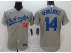 Nike Los Angeles Dodgers #14 Enrique Hernandez Grey Flexbase Jersey