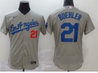 Nike Los Angeles Dodgers #21 Walker Buehler Grey Flexbase Jersey