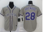 Nike Colorado Rockies #28 Nolan Arenado Grey Cool Base Jersey