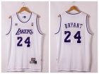 Los Angeles Lakers #24 Kobe Bryant White Throwback Jersey