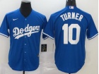 Nike Los Angeles Dodgers #10 Justin Turner Blue Cool Base Jersey