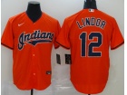 Nike Cleveland Indians #12 Francisco Lindor Red Cool Base Jersey