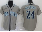 Nike Seattle Mariners #24 Ken Griffey Jr Gray Cool Base Jersey