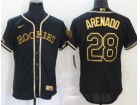 Nike Colorado Rockies #28 Nolan Arenado Black Golden Flexbase Jersey