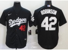 Nike Los Angeles Dodgers 42 Jackie Robinson Black Cool Base Jersey