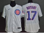 Nike Chicago Cubs #17 Kris Bryant White Pinstripe Flexbase Jersey