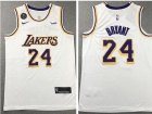 Nike Los Angeles Lakers #24 Kobe Bryant White with KB Patch Jersey