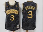 Philadelphia 76ers #3 Allen Iverson Black Gold Throwback Jersey