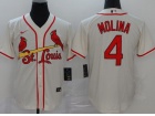 Nike St. Louis Cardinals #4 Yadier Molina Cream Cool Base Jersey