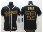 Nike Washington Nationals #22 Juan Soto Black Gold Flexbase Jersey