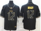 Tampa Bay Buccaneers #12 Tom Brady Black Golden Limited Jersey