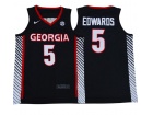 Georgia Bulldogs #5 Anthony Edwards Black Jersey