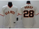 Nike San Francisco Giants #28 Buster Posey Cream Cool Base Jersey