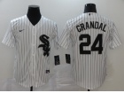 Nike Chicago White Sox  #24 Yasmani Grandal White Cool Base Jersey