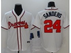 Nike Atlanta Braves #24 Deion Sanders White Cool Base Jersey