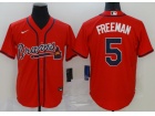 Nike Atlanta Braves #5 Freddie Freeman Red Cool Base Jersey