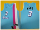 Nike Miami Heat #3 Dwyane Wade Blue ABA Rainbow Jersey